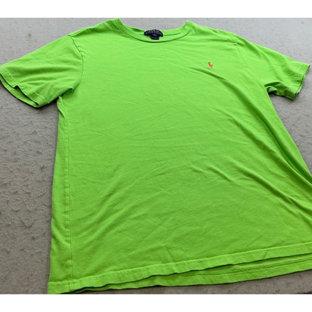Polo Ralph Lauren T-Shirt Neon Green Orange Pony Logo XL Mens Short Sleeve Tee